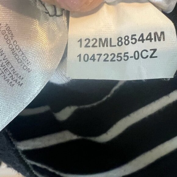 Jones New York Striped Boatneck Tee Tshirt Top XL Tab Sleeves Stretch - Picture 5 of 7